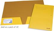 Brainware A4 Flap Document Folder Yellow