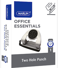 Marlin Office Essentials Two Hole Paper Punch Silver